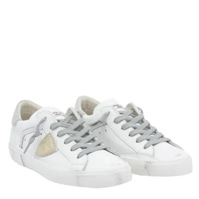 Philippe Model Prsx Leather Sneaker In White
