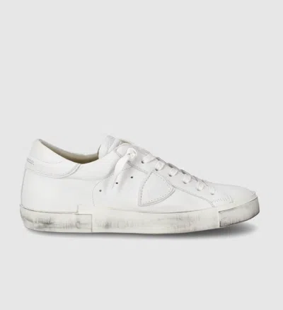 Philippe Model Premium Goat Leather Sneakers With Vintage Appeal And Luxurious Detailing In White