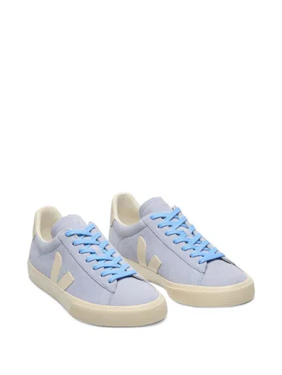 Veja Suede Campo Sneakers Contrast Sole Design In Purple