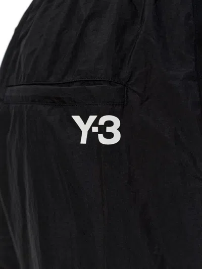 Y-3 Cargo Trousers Elasticated Cuffs Multiple Pockets Stripe In Black