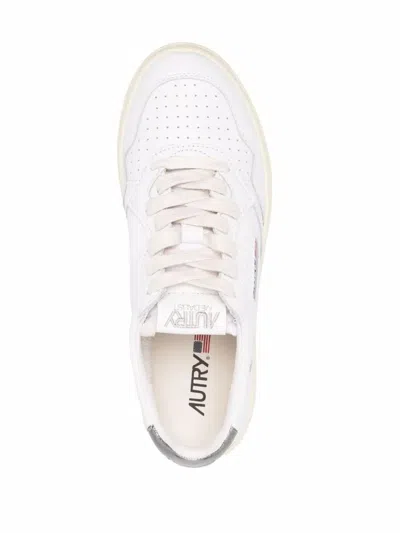 Autry Low-top Sneakers With Perforated Detailing And Metallic Accents In White
