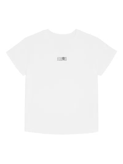 Mm6 Maison Margiela Women White Logo Cotton T-shirt, S Luxury T-shirts For Women Darveys
