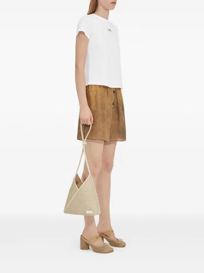 Mm6 Maison Margiela Women White Logo Cotton T-shirt, S Luxury T-shirts For Women Darveys