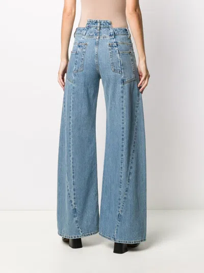 Maison Margiela High Waist Wide Leg Five Pocket Jeans In Blue
