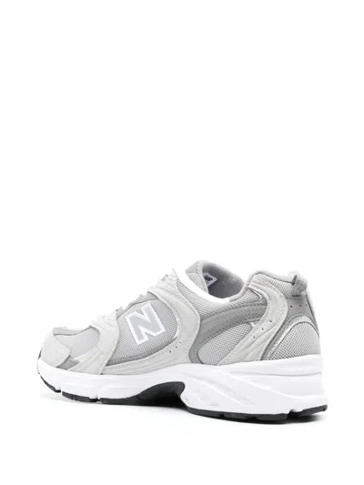 New Balance Mens Raincloud Grey White Mr530 Logo-embossed Leather And Mesh Low-top Trainers