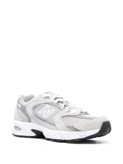 New Balance Mens Raincloud Grey White Mr530 Logo-embossed Leather And Mesh Low-top Trainers