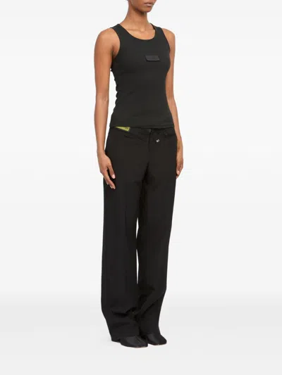 Mm6 Maison Margiela Numeric Logo Patch Stretch Cotton Tank In Blue