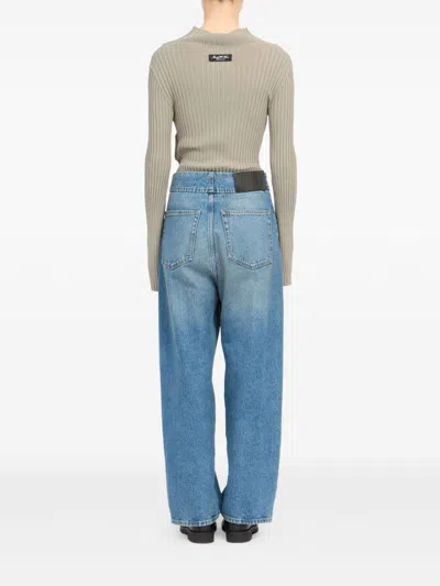 Mm6 Maison Margiela Mm6 By Maison Margiela Straight Leg Cropped Jeans In Blue