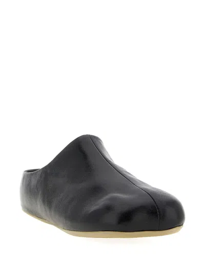 Mm6 Maison Margiela Anatomical Leather Sabot In Black