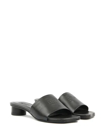 Mm6 Maison Margiela Mm6 By Maison Margiela Numeric Sandal With Engraved Logo Band In Black