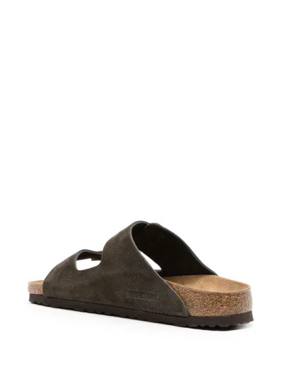 Birkenstock Arizona Slippers With Cork Midsole And Suede Upper In Brown