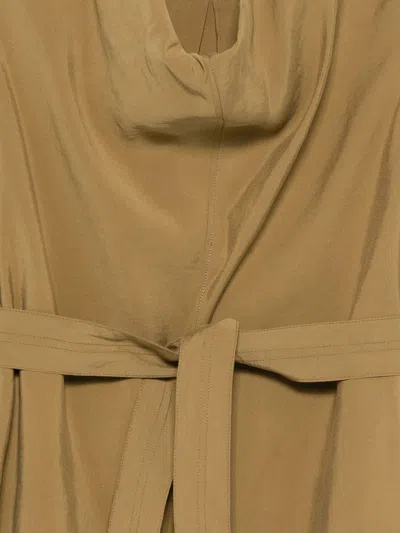 Alysi Sleeveless Belted Top In Brown