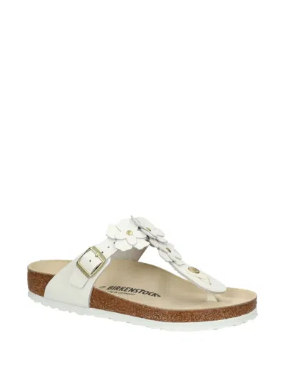 Birkenstock Gizeh Thong Sandals With Floral Buckle Fastening In Black