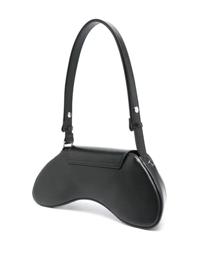 Diesel Play Logo Plaque Shoulder Bag In Black
