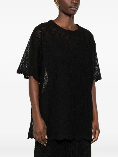 Ermanno Scervino Embroidered T-shirt In Black
