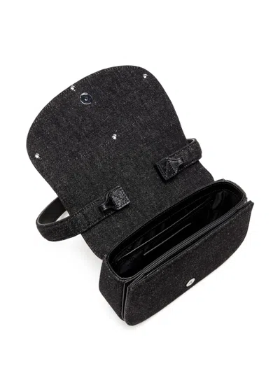Diesel Shoulder Bag With Flap And Foldable Handle In Black