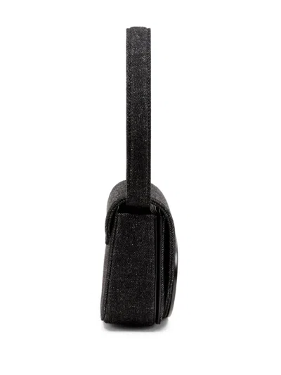 Diesel Shoulder Bag With Flap And Foldable Handle In Black