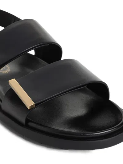 Tod's Leather Slingback Sandals In Black