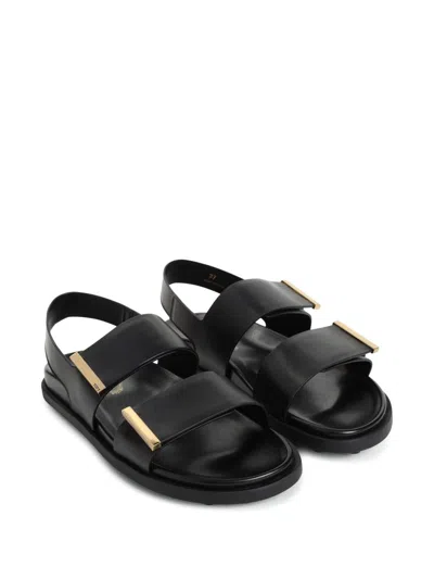 Tod's Leather Slingback Sandals In Black