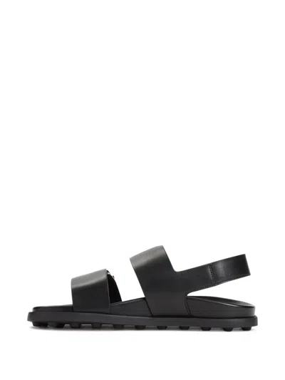 Tod's Leather Slingback Sandals In Black
