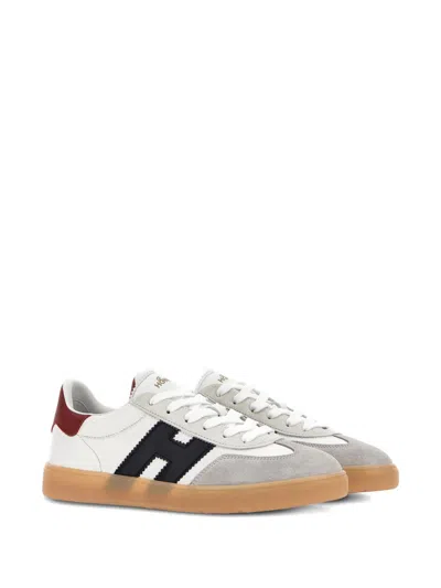Hogan Cool Leather Sneakers With Nappa And Suede Inserts In White