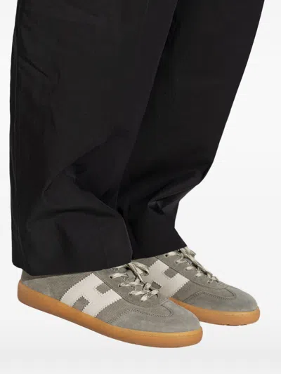Hogan Neutrals Cool Side Stitched Logo Suede Sneakers In Multi