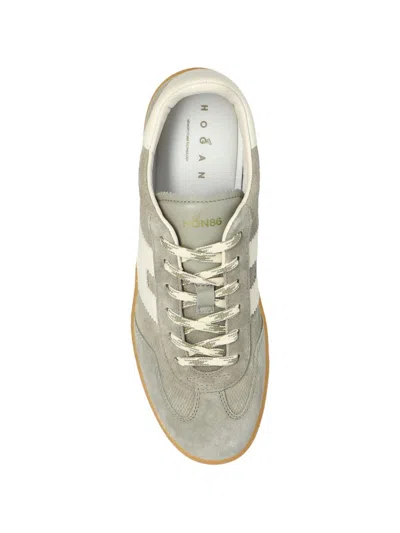 Hogan Neutrals Cool Side Stitched Logo Suede Sneakers In Multi