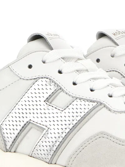 Hogan Women Silver H641 Leather Sneakers, 6.5 Luxury Sneakers For Women Darveys In White