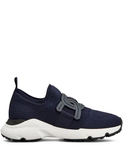 Tod's Sport Run 54c Calzino Catena Pelle Sneaker In Blue