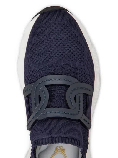 Tod's Sport Run 54c Calzino Catena Pelle Sneaker In Blue