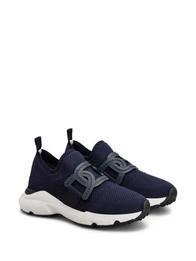 Tod's Sport Run 54c Calzino Catena Pelle Sneaker In Blue