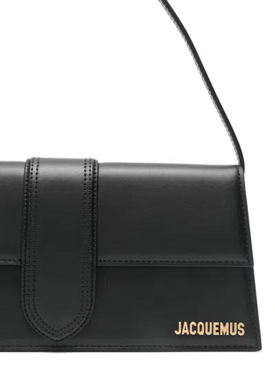 Jacquemus Le Bambino Long Black Shoulder Bag With Removable Shoulder Strap In Leather Woman