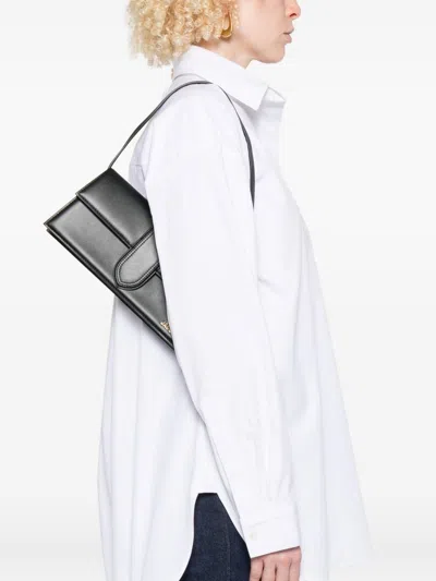 Jacquemus Le Bambino Long Black Shoulder Bag With Removable Shoulder Strap In Leather Woman