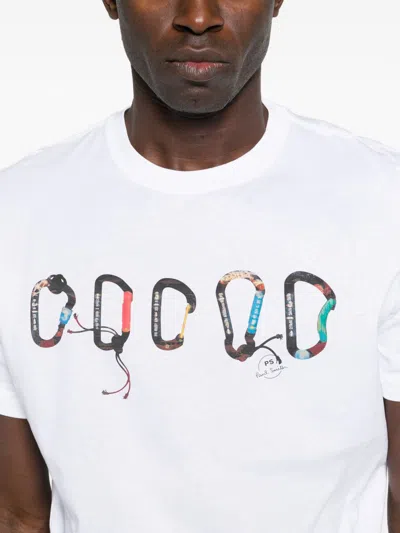 Ps By Paul Smith Ps Paul Smith Carabiner Organic Cotton T-shirt In White