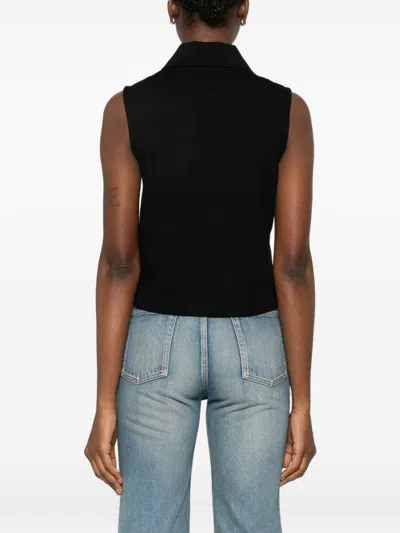 Saint Laurent Cassandre Polo Shirt In Cotton Piqu In Black