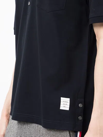 Thom Browne Pocket Polo In Fine Mercerized Men In Black