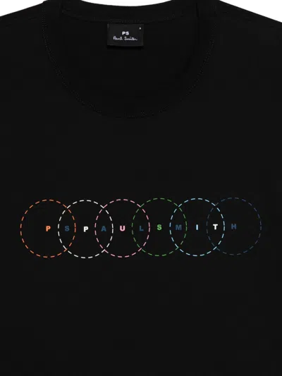 Ps By Paul Smith Ps Paul Smith Circles Organic Cotton T-shirt In Black