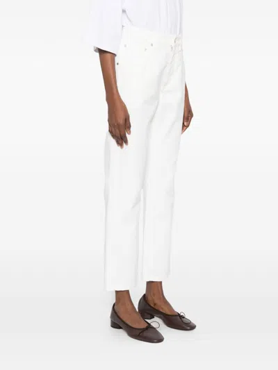 Brunello Cucinelli Cotton Trousers Rivet Detail Five Pockets In White