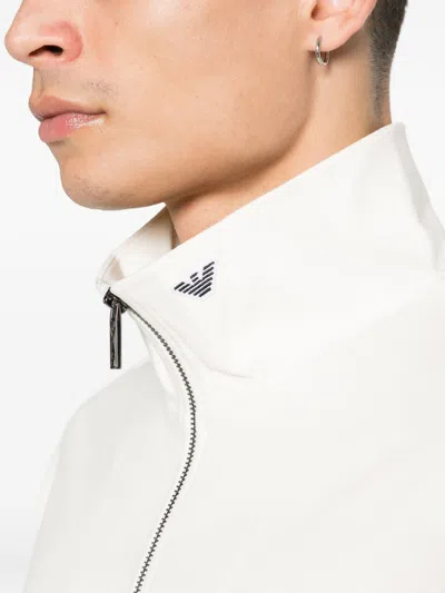 E.armani Exclusive Pre Half Zip Pullover In White