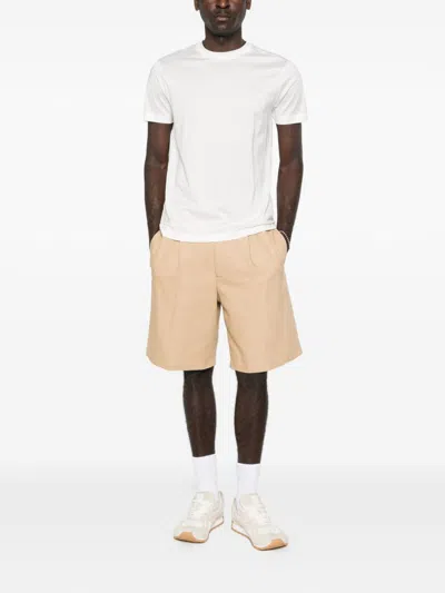 Emporio Armani Asv Domed Logo Pima-jersey T-shirt In White