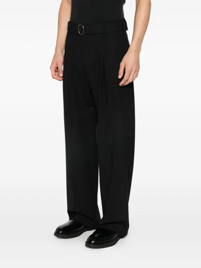 E.armani Exclusive Pre Wool Trousers In Black