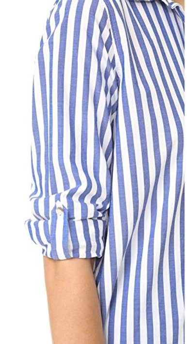 Shop M.i.h. Jeans Oversize Shirt In Blue/white Stripe