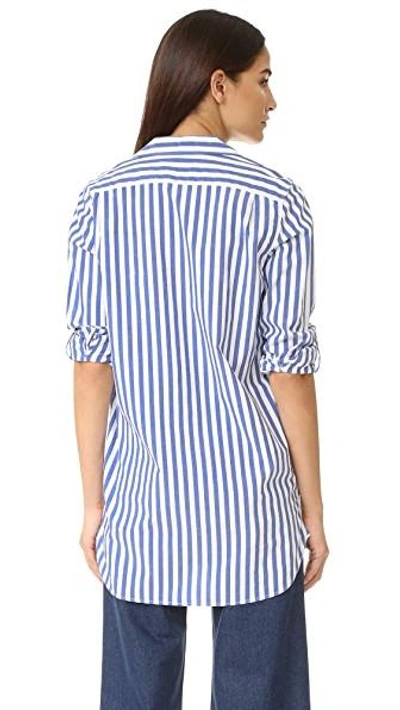 Shop M.i.h. Jeans Oversize Shirt In Blue/white Stripe