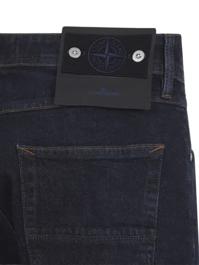 Stone Island Regular-straight-fit Five-pocket Jeans With Rinsed Finish In Blue