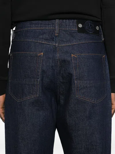 Stone Island Regular-straight-fit Five-pocket Jeans With Rinsed Finish In Blue