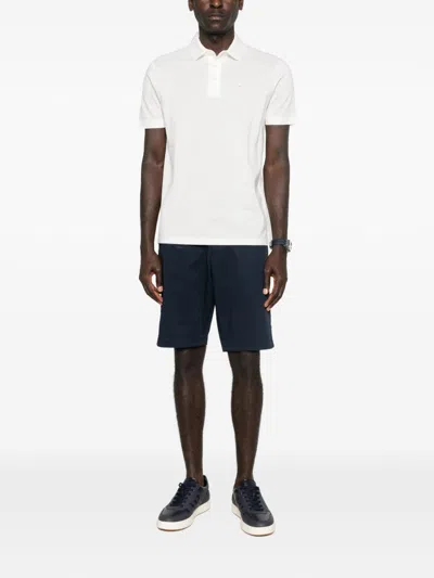 Emporio Armani Logo Cotton Polo Shirt In White