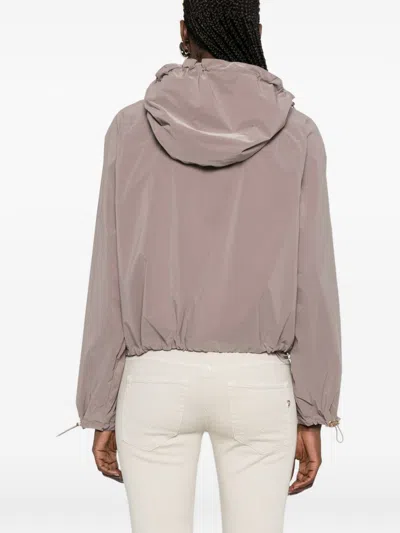 Emporio Armani Full-zip Nylon Blouson With Hood In Gray