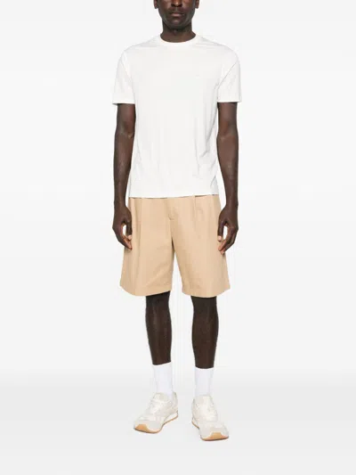 Emporio Armani Asv Domed Logo Pima-jersey T-shirt In White