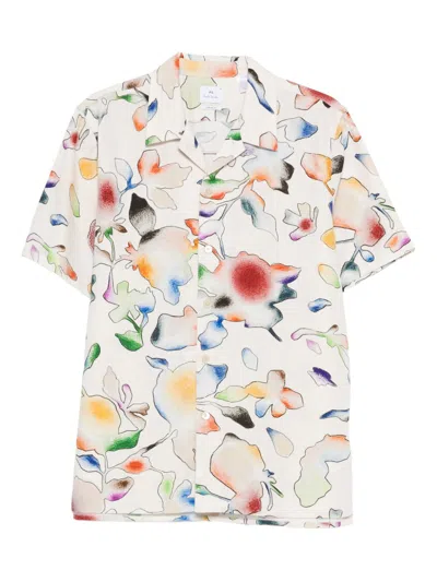 Ps By Paul Smith Paul Smith Floral Print Short Sleeved Casual Fit Button Down Shirt In Multi