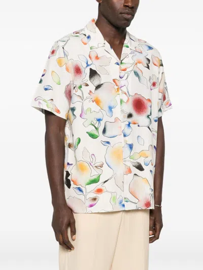 Ps By Paul Smith Paul Smith Floral Print Short Sleeved Casual Fit Button Down Shirt In Multi